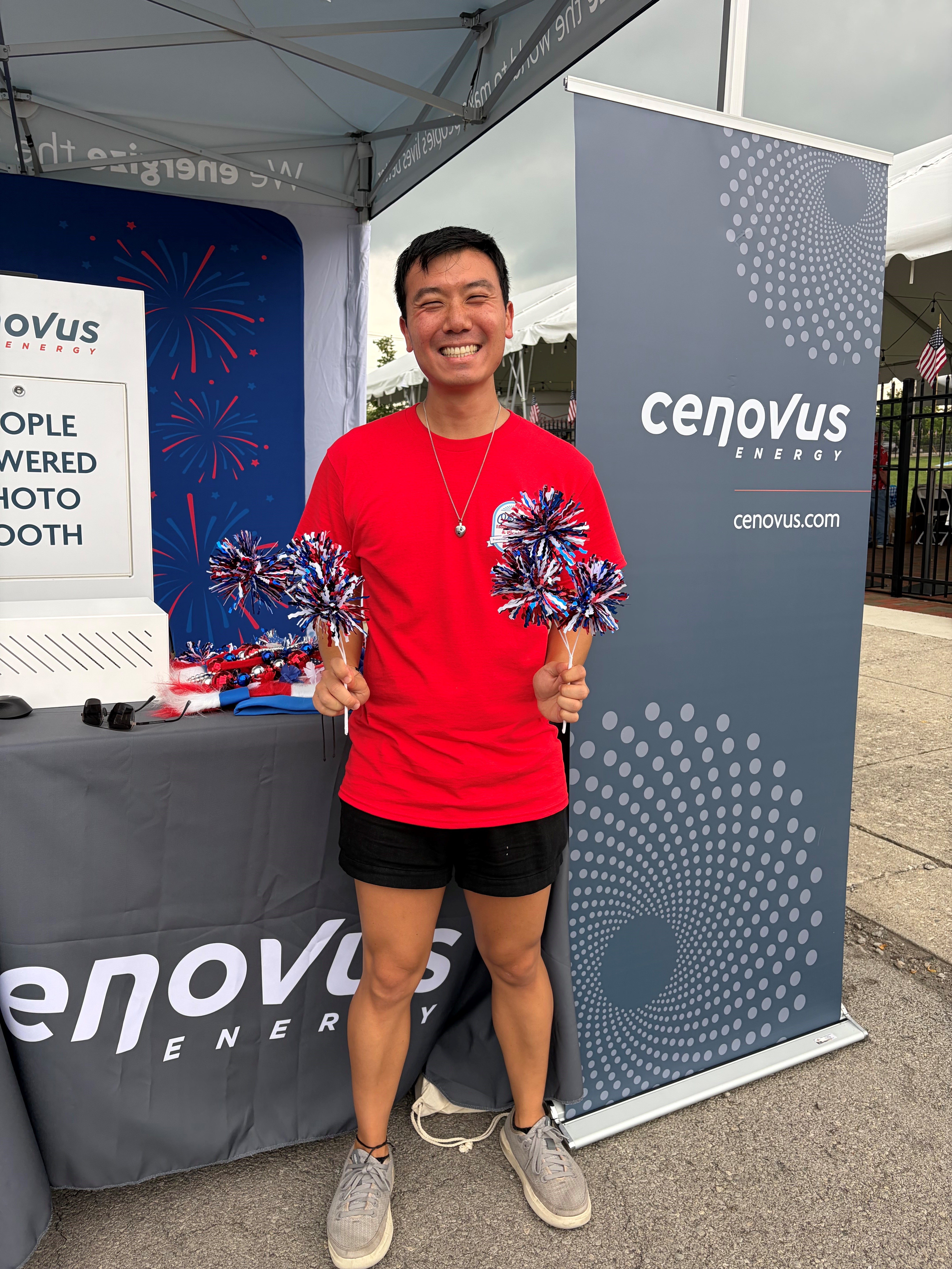 Daniel Chang brought the energy at the people powered photo booth.