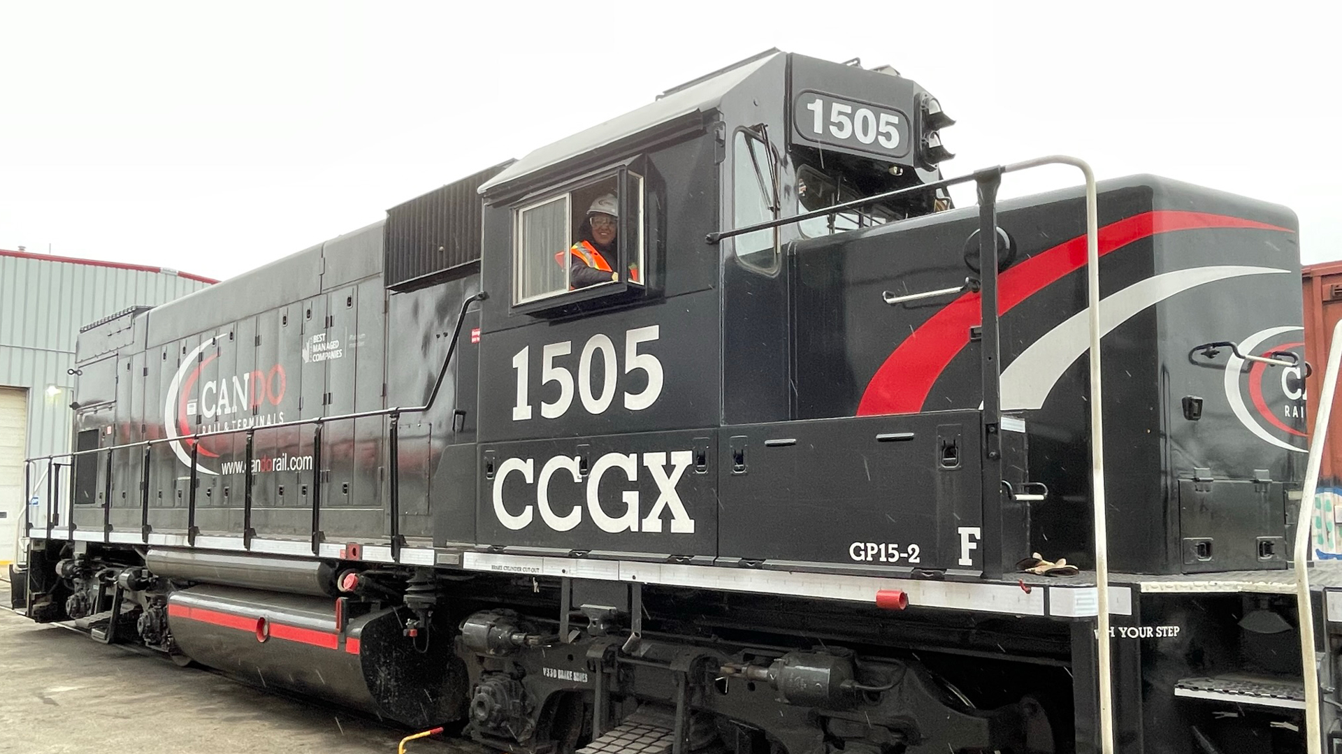 Laine Laudenklos at the Cando Winnipeg terminal