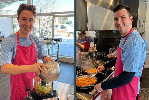 Cenovus Cares ambassadors preparing meals at Made by Momma