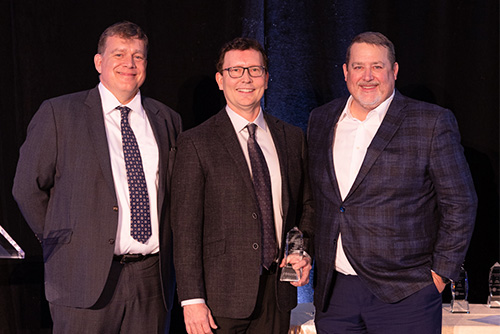 Shawn Stangness receives his award