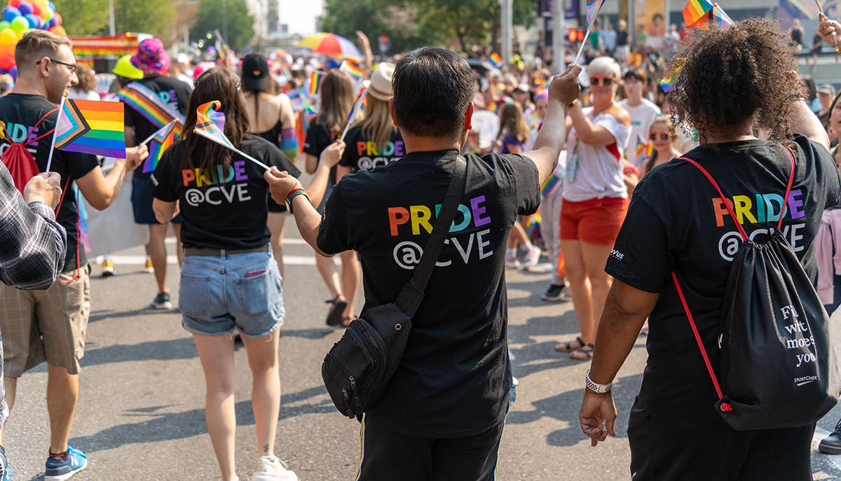 Cenovus Cares Volunteers and family members at the 2022 Calgary Pride Parade
